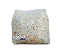 Olympe Literie Flocons de Mousse Haute Densité 60L - Garnissage & Rembourrage pour Coussins, Poufs, Canapés, Peluches - Fibre Confortable et Résistante