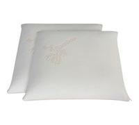 OLYMPE LITERIE - Lot de 2 oreillers 60x60 cm BAMBOO - Mousse avec mémoire de forme Blanc G