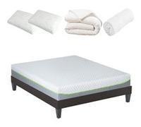 OLYMPE LITERIE - Pack Prêt à dormir ANTHEA 180x200 cm - Matelas Mémoire de forme + Sommier + Accessoires G
