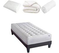 OLYMPE LITERIE - Pack Prêt à dormir APOLLON 90x200 cm - Matelas Mémoire de forme + Sommier + Accessoires G