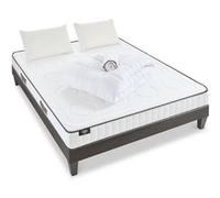 OLYMPE LITERIE - Pack Prêt à dormir CRISTAL 90x190 cm - Matelas Mémoire de forme + Sommier Bois + Accessoires G