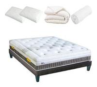 - Pack Prêt à dormir DELPHES 180x200 cm - Matelas Mémoire de forme + Sommier + Accessoires