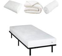 - Pack Prêt à dormir EGIO 90x200 cm - Matelas Latex Like + Sommier Métal + Accessoires