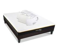 OLYMPE LITERIE - Pack Prêt à dormir OLYMPE 140x190 cm - Matelas Mémoire de forme + Sommier + Accessoires G