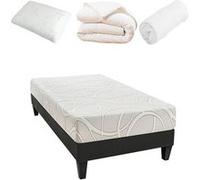 Pack Prêt à dormir POSEIDON 90x190 cm - Matelas Mémoire de forme + Sommier + Accessoires G
