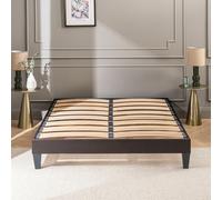 Olympe Literie | Sommier à Lattes en Bois 120x190 cm avec Pieds - Cadre de Lit Robuste et Stable - Hauteur 30 cm - Facile à Monter - Gris Anthracite