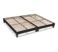 - Sommier à lattes en bois KIT15 2x120x200 cm - Coloris Gris anthracite - Livré en kit