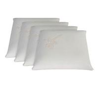 Olympe - Lot de 4 oreillers bio - mousse à mémoire de forme - moelleux - 60 x 60 cm Blanc G