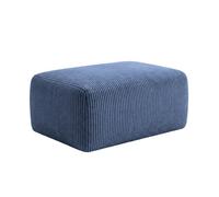 OLYMPE - Pouf en petit velours côtelé Bleu 100x68x42
