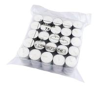 Olympia - 75 bougies chauffe-plat 8 heures, blanches, durée de combustion de 8 heures par bougie, atmosphère chaleureuse, 40 (Ø)mm, taille standard convenant à la plupart des supports, GF449