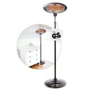 Olympia 98759 BS 55 Radiateur sur Pied Chauffage Rayonnant pour La Térasse, Le Jardin et La Maison Infrarouge Noir (Noir)