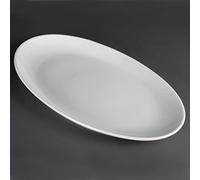 Olympia Assiette creuse ovale Whiteware 500 mm, blanche, porcelaine super vitrifiée, Passe au four et microondes, au lave vaisselle et au congélateur, Empilable, certifié BS4034, CC892
