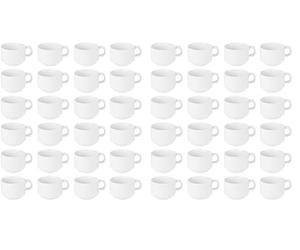 Olympia Athena Tasses empilables 200ml (lot de 48), porcelaine blanche, résistantes aux éclats, compatibles avec la soucoupe CC202, passent au micro-ondes/lave-vaisselle, CC200