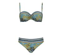 OLYMPIA Bikini bleu fumé / vert / noir / blanc, Taille S