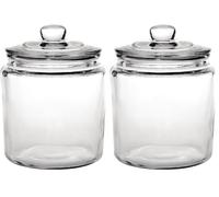 Olympia Biscotti Pot à biscuits avec couvercle 3,8 litres, verre transparent, taille : 252 (H) x 200 (Dia) mm, Style vintage, passe au lave-vaisselle, GG925 (Lot de 2)