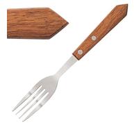 Olympia C137 Lot de 12 fourchettesà steak avec manche en bois Marron