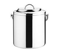 Olympia C569 Seau à glace avec couvercle en acier inoxydable rond et double paroi isolante pour fêtes, barbecues et bars 3,3 l