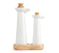 Olympia CB705 Ensemble de vaisselle en porcelaine pour vinaigre et huile, Blanc