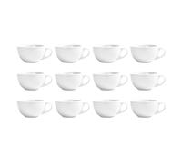 Olympia - Ensemble de 12 tasses à café en porcelaine blanche Olympia Athena - Compatible micro-ondes et lave-vaisselle - Pour boissons chaudes, tasses à cappuccino 285 ml GG870