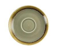 Olympia Kiln GP479 Lot de 6 soucoupesà cappuccino en porcelaine, 140 mm de diamètre, vert