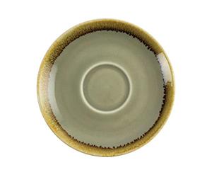 Olympia - Ensemble de 6 soucoupes pour tasse à café et thé Olympia Kiln couleur mousse - Assiettes vintage en porcelaine peintes à la main 140 mm GP479