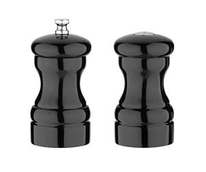 Olympia Ensemble salière et poivrière en bois Noir 100 x 50 mm