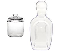 Olympia GM581 Bocal à biscuits en verre 6,35 l & OXO Good Grips Cuillère à mesurer - Cuillère à café pour mesurer, pour boîte POP - Transparente, 30 ml