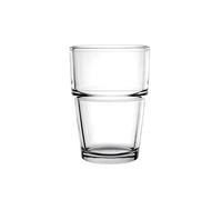 Olympia Gobelet empilable en verre trempé 200 ml (lot de 12), verre trempé transparent, verres empilables peu encombrants, GM580