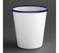 Olympia Gobelet en acier émaillé Olympia 310ml (Lot de 6), Blanc et bleu, Acier émaillé, GM515