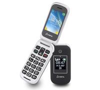 Olympia Janus Téléphone portable à rabat pour personnes âgées | Téléphone portable pour retraités | Grosses touches sans contrat | Bouton d'appel d'urgence SOS | Radio FM | Alarme vibrante | Bluetooth