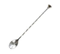 Olympia K474 Cuillère de bar torsadée avec extrémité disque, longues cuillères à cocktail en acier inoxydable, mélangeur, outils de bar