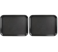 Olympia Kristallon - Grand Plateau en Plastique Noir pour Restauration Rapide 450 mm, Plateau de Service pour Restaurants, hôtels et traiteurs P507 (Lot de 2)