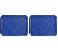 Olympia Kristallon Plateau Fast Food en Plastique Bleu, Taille : 345 x 265 mm, polypropylène Bleu, Usage Professionnel et Domestique, DP215 (Lot de 2)