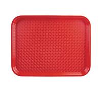 Olympia Kristallon Plateau fast food en plastique rouge, taille : 345 x 265 mm, polypropylène rouge, usage professionnel et domestique, DP213