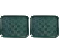 Olympia Kristallon Plateau Fast Food en Plastique Vert, Taille : 345 x 265 mm, polypropylène Vert, Usage Professionnel et Domestique, DP214 (Lot de 2)