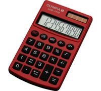 Olympia LCD 1110 Calculatrice de poche rouge Ecran: 10 solaire, à pile(s) (l x H x P) 70 x 10 x 117 mm