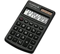 Olympia Calculatrice de poche LCD 1110 – Écran 10 chiffres – Solaire et à piles – Noir