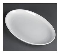Olympia Lot de 2 assiettes ovales profondes en porcelaine Blanc 365 x 235 mm