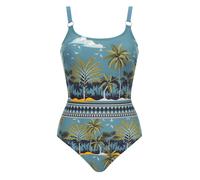 OLYMPIA Maillot de bain bleu marine / pétrole / kiwi / blanc cassé, Taille M