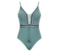 OLYMPIA Maillot de bain turquoise / jaune d'or / noir / blanc, Taille XXL