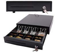 Olympia MD 335C Tiroir-caisse avec 4 compartiments pour billets et 8 pour pièces de monnaie - Tiroir-caisse avec connecteur RJ-12 12-24 V inversell.Caisse enregistreuse Tiroir-caisse solide de 36,8 x