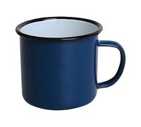 Olympia Mug en acier émaillé bleu et noir 350 ml (lot de 6), en acier émaillé, ensemble de mugs à thé ou café, usage professionnel et domestique, DC394
