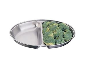 Olympia P185 Platà légumes ovale en acier inoxydable 25,4 cm