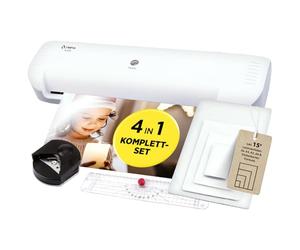 Olympia Plastifieuse A210 4 en 1 | Kit de plastification A4 | Presque en cours de préchauffage | Plastifieuse, coupe-papier et arrondisseur d'angle | Idéal pour le bureau, l'école et la maison
