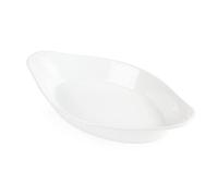 Olympia - Plat ovale à oreilles Olympia Whiteware 26 cm, lot de 6 - Plat de cuisson blanc en porcelaine, assiette de service, compatible four, micro-ondes, lave-vaisselle et congélateur W440