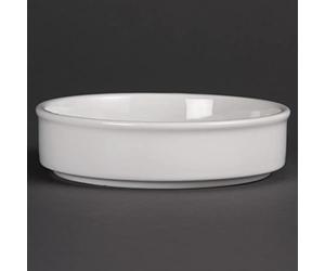 Olympia Plats Ronds Empilables Méditerranéens en Porcelaine Blanche 134 x 30mm - Passe au Four, Micro Ondes et Lave Vaisselle - Paquet de 6