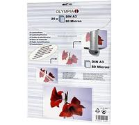 Olympia Pochettes de plastification A3 80 microns (9180) - Lot de 25, transparent haute clarté