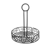 Olympia Porte condiments métallique noir, noir, taille : 235(H) x 195(Dia) mm, peut contenir une carte de menu dans la poignée, plusieurs porte-bouteilles de sauce, GM245