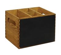 Olympia Porte couverts avec ardoise sur un côté, marron et noir, taille : 150 (H) x 210 (L) x 160 (P) mm, utilisez de la craie liquide sur le tableau noir, support de table configurable, GM243