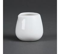 Olympia Pichet 43 ml – porcelaine blanche, bords roulés, bec ergonomique – lot de 12